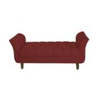 Recamier Estofado Para Hall de Entrada 160 cm Grécia Suede Vermelho Bordo - INCASA DECOR