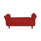 Recamier Estofado Para Hall de Entrada 160 cm Grécia Suede Vermelho - INCASA DECOR