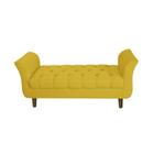 Recamier Estofado Para Hall de Entrada 90 cm Grécia Suede Amarelo - DL DECOR - Doce Lar Decorações