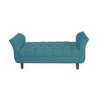 Recamier Estofado Para Hall de Entrada 90 cm Grécia Suede Azul Turquesa - DL DECOR - Doce Lar Decorações