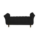 Recamier Estofado Para Quarto Closet 195 cm Grécia Suede Preto - INCASA DECOR - Doce Lar Decorações