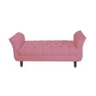 Recamier Estofado Para Quarto Closet 195 cm Grécia Suede Rosa Barbie - DL DECOR