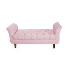 Recamier Estofado Para Quarto Closet 195 cm Grécia Suede Rosa Bebe - DL DECOR