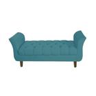 Recamier Estofado Para Sala de Estar 100 cm Grécia Suede Azul Turquesa - INCASA DECOR