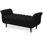 Recamier Estofado Para Sala de Estar 150cm Grécia Suede Preto - DL DECOR