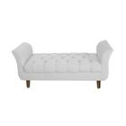 Recamier Estofado Para Sala de Estar 195 cm Grécia Suede Branco - DL DECOR - Doce Lar Decorações