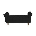 Recamier Estofado Para Sala de Estar 195 cm Grécia Suede Preto - DL DECOR