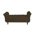 Recamier Estofado Para Sala de Estar 90 cm Grécia Suede Marrom - DL DECOR