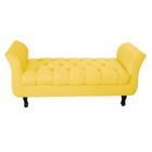 Recamier Grecia Decorativa 90cm Suede Amarelo - Montanaris Decor - MD MONTANARIS DECOR