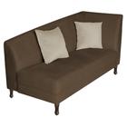 Recamier Heitor 185cm com Almofada Lado Esquerdo Suede Marrom/Bege - Amarena Móveis - Am Decor