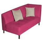 Recamier Heitor 185cm com Almofada Lado Esquerdo Suede Pink/Bege - Amarena Móveis - Am Decor