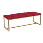 Recamier Industrial Carla 100cm Solteiro Quarto Box Cama Ferro Dourado Sintético Vermelho - Ahz Móveis