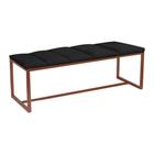 Recamier Industrial Carla 140cm Casal Quarto Box Cama Ferro Bronze Suede Preto - Ahz Móveis