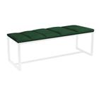 Recamier Industrial Carla 160cm Queen Size Quarto Box Cama Ferro Branco Suede Verde - Ahazzo Móveis