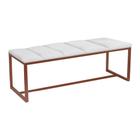 Recamier Industrial Carla 160cm Queen Size Quarto Box Cama Ferro Bronze material sintético Branco - Ahz Móveis