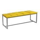 Recamier Industrial Carla 160cm Queen Size Quarto Box Cama Ferro Prata Suede Amarelo - Ahz Móveis