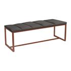 Recamier Industrial Carla 90cm Solteiro Quarto Box Cama Ferro Bronze material sintético Cinza Escuro - Ahz Móveis