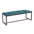 Recamier Industrial Carla 90cm Solteiro Quarto Box Cama Ferro Marrom Suede Azul Turquesa - Ahazzo Móveis