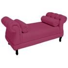 Recamier Istambul Decorativo Estofado Para Hall de Entrada 140 cm Suede Rosa Pink - DL Decor