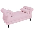 Recamier Istambul Decorativo Estofado Para Hall de Entrada 195 cm Corano Rosa Bebe - DL Decor - Doce Lar Decorações