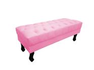 Recamier Luis Xv Capitonê Retrô 120cm Suede Rosa Bebê Pés Madeira Mz Decor - Mazzero Decor