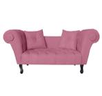 Recamier Namoradeira Estofada Para Quarto Londres 160 Suede Rosa Barbie DL Decor