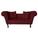 Recamier Namoradeira Estofada Para Quarto Londres 160 Suede Vermelho Bordo DL Decor - Doce Lar Decorações