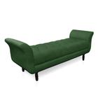 Recamier Olinda Suede Verde 160 cm Pés Torneados Tabaco - D'Rossi - DROSSI