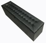 Recamier Puff Baú Beira de Cama 1,38 100% MDF - Material Sintético Preto