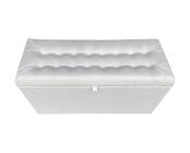 Recamier puff baú decorativo - 1,20 cm - branco - material sintético