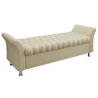Recamier Queen em Linho Sintético Pés Redondo em PVC-Apolo