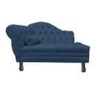 Recamier Sofá Direito Larissa 120cm Sala Suede Azul Marinho - INCASA DECOR