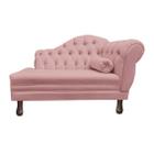 Recamier Sofá Esquerdo Larissa 120cm Sala Veludo Rosa Nude - INCASA DECOR - Doce Lar Decorações