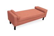 Recamier Sofá Fênix Baú Estofado 195cm Suede Coral - DL Decor