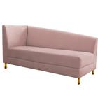 Recamier Valéria 160cm Lado Direito Suede Rosê - Doce Sonho Móveis