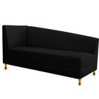 Recamier Valéria 185cm Lado Direito Suede Preto - Amarena Móveis