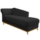 Recamier Vanessa 140cm Lado Direito Sintético Preto - Amarena Móveis - Am Decor