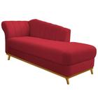 Recamier Vanessa 140cm Lado Direito Suede Vermelho - Amarena Móveis - Am Decor