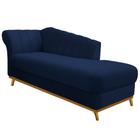 Recamier Vanessa 160cm Lado Direito Suede Azul Marinho - Amarena Móveis - Am Decor