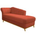 Recamier Vanessa 160cm Lado Direito Suede Terracota - Doce Sonho Móveis