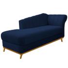 Recamier Vanessa 160cm Lado Esquerdo Suede Azul Marinho - Amarena Móveis