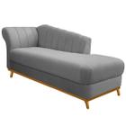 Recamier Vanessa 185cm Lado Direito Suede Cinza - ADJ Decor