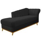 Recamier Vanessa 185cm Lado Esquerdo Sintético Preto - Amarena Móveis - Am Decor