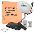 Receptor de tv vivensis vx10 sat hd + antena banda ku + lnbf simples