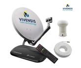 Receptor Vx10 Vivensis+Antena60cm+LNBF+cabo - KIT COMPLETO