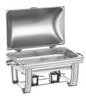 Rechaud retangular em aco inox banho maria tampa basculante com fogareiro cuba 1 1 9 l tramontina