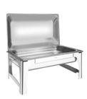 Rechaud retangular em aco inox banho maria tampa removivel cuba 1 1 9 l tramontina