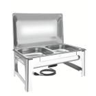 Rechaud Tramontina Aço Inox 220V, 400W e 2 cubas 1/2