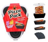 Recipiente de armazenamento reutilizável Pizza Pack com 5 bandejas pretas