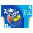 Recipientes de armazenamento de alimentos Ziploc Twist 'n Loc Extra Small, 4 unidades